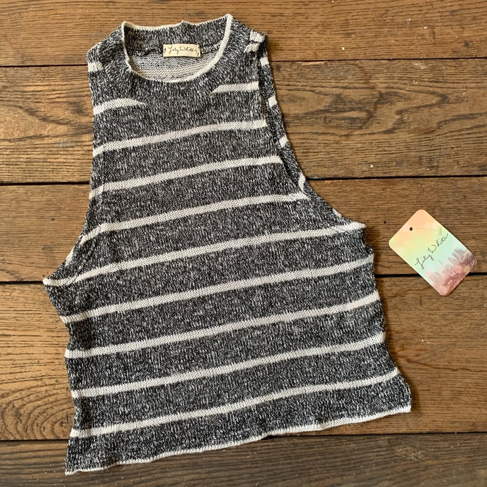 Lily White Knit Mock Neck Crop